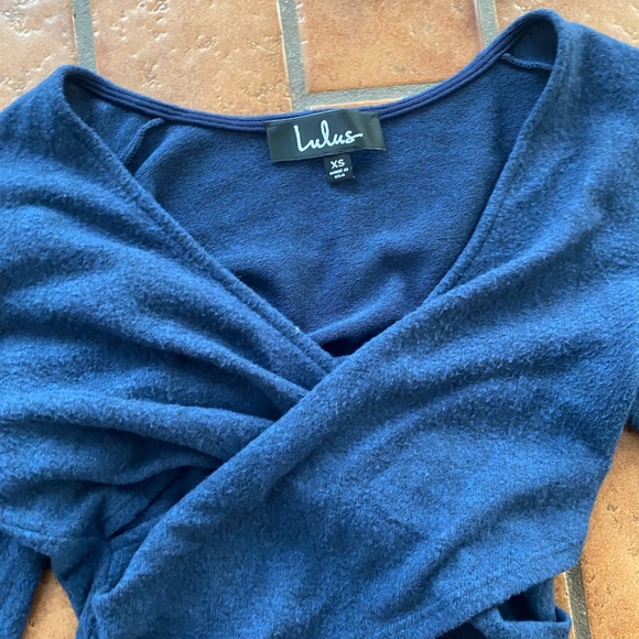Lulus Blue Cropped Set Sz XS - Picture 2 of 2